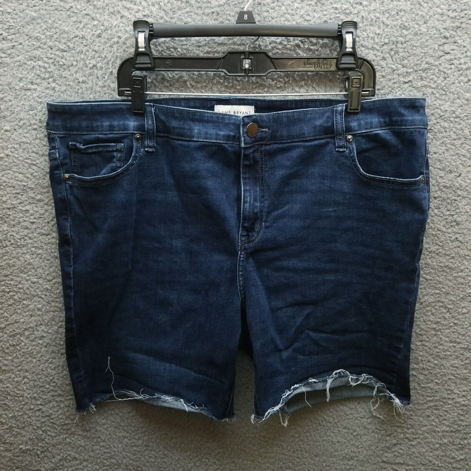 Lane Bryant 22 Flex Magic Waistband Blue Cut-Off Jean Shorts 44" 6.75" 12.5"
